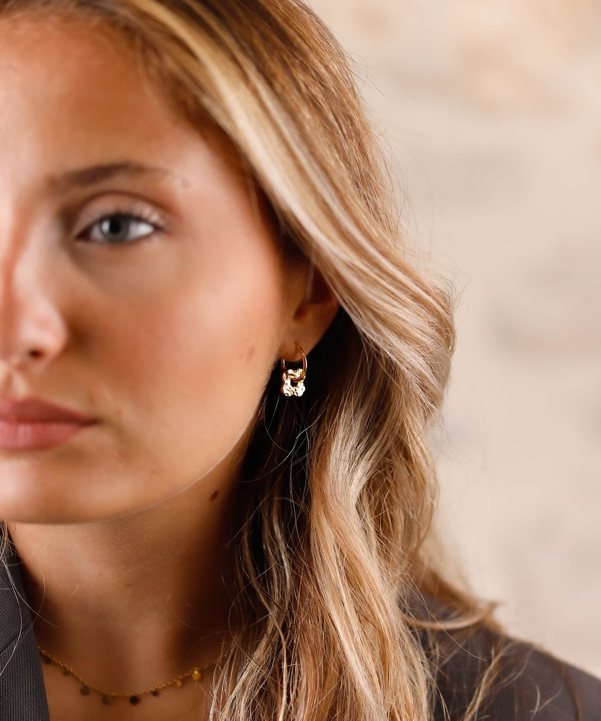 boucles d'oreilles fleur en acier inoxydable pour femme 