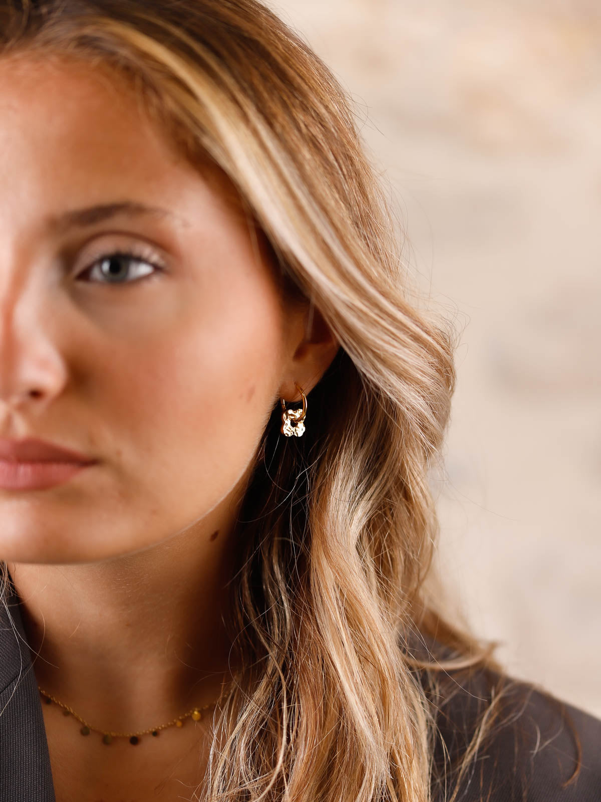 boucles d'oreilles fleur en acier inoxydable pour femme 