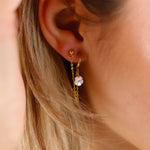 boucles d'oreilles chaîne en acier inoxydable pour femme 