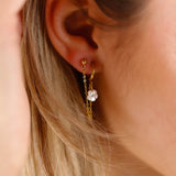 boucles d'oreilles chaîne en acier inoxydable pour femme 