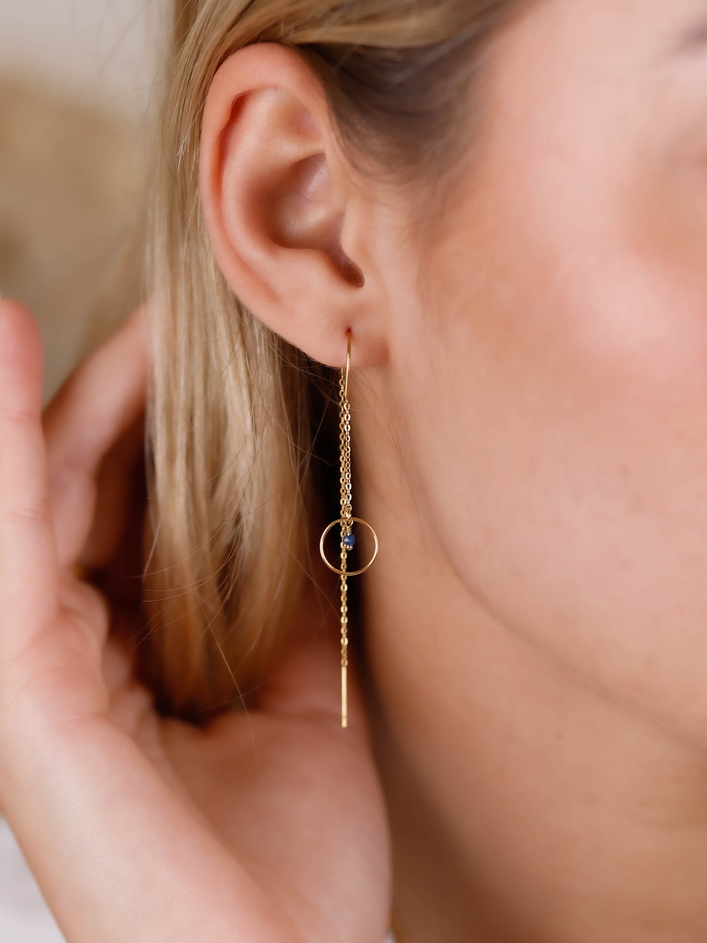 boucles d'oreilles chaîne en acier inoxydable. pour femme 