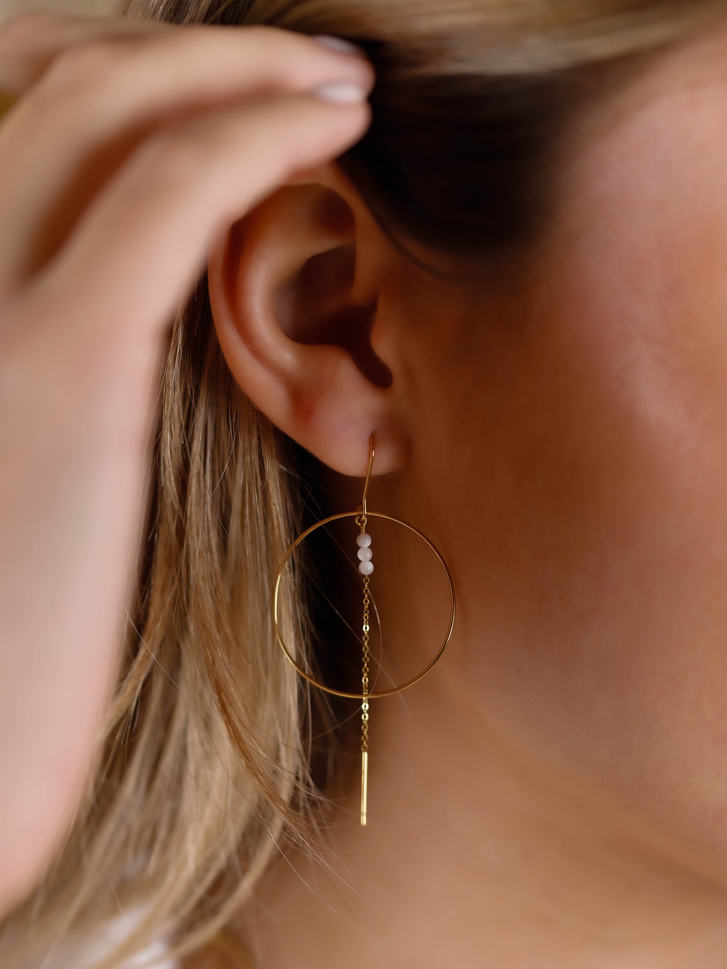boucle d'oreilles créoles en acier inoxydable pour femme 
