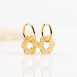 Boucles d'oreilles - Acier inoxydable - Paillettes - FLEUR XL