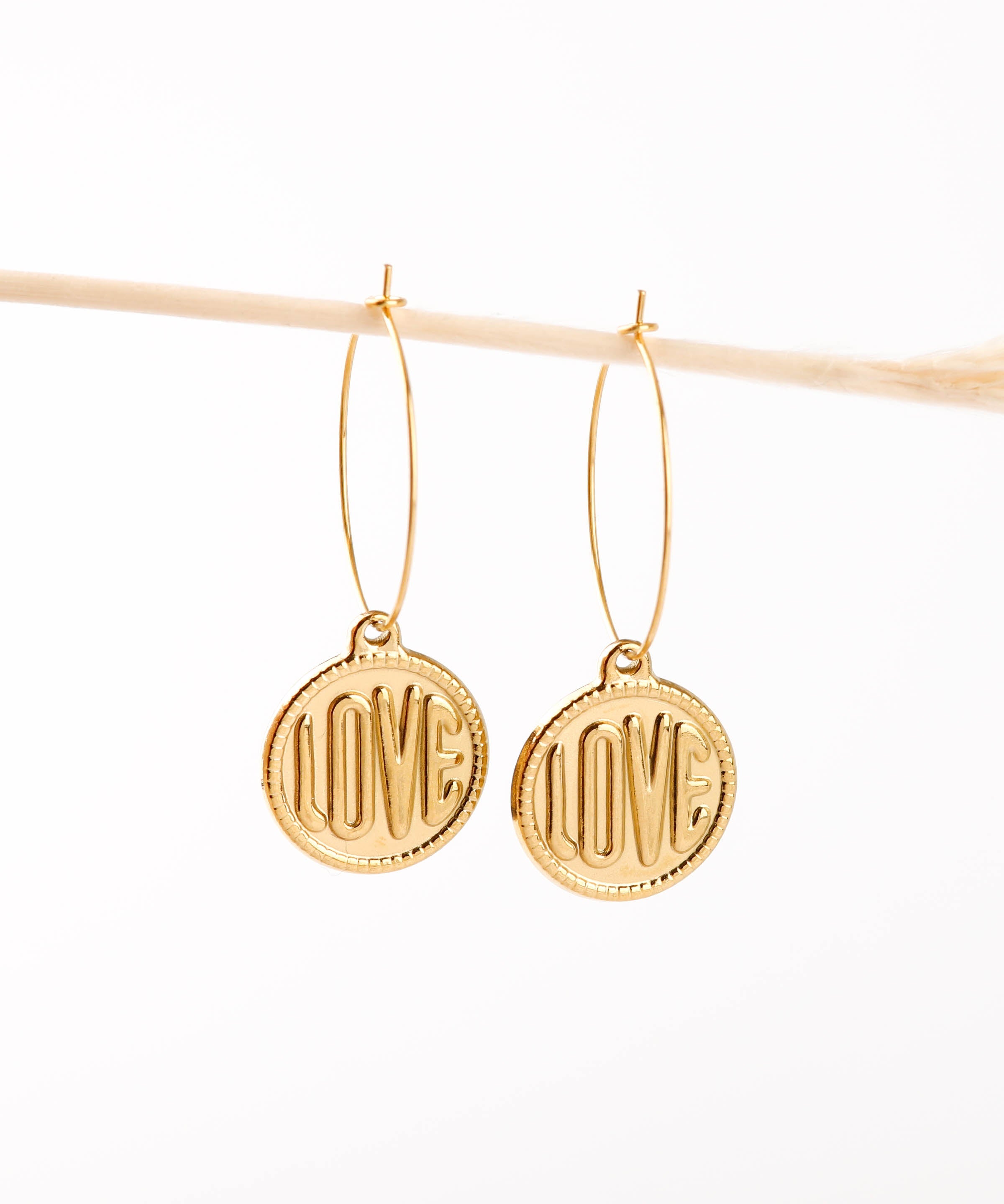 boucles d'oreilles créoles en acier inoxydable pour femme