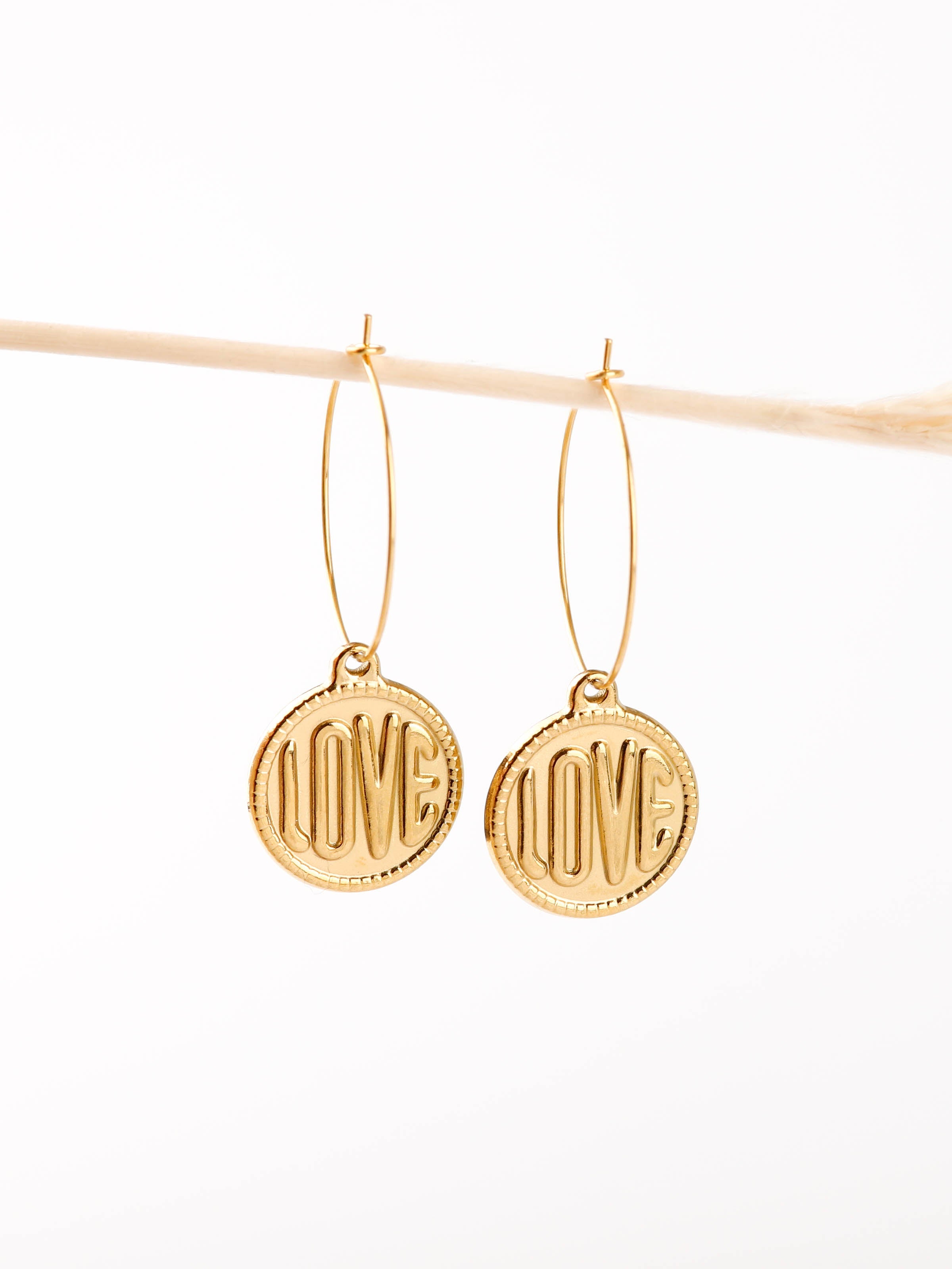 boucles d'oreilles créoles en acier inoxydable pour femme