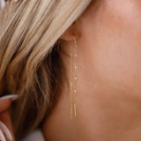 boucles d'oreilles chaîne en acier inoxydable pour femme 