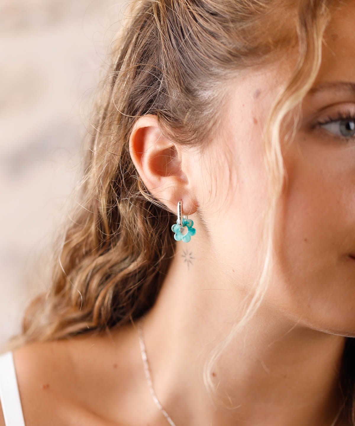 boucles d'oreilles fleur en argent 925 pour femme 