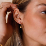 boucles d'oreilles créoles en acier inoxydable et perles pour femme 