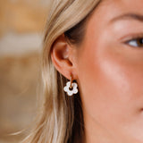 boucles d'oreilles fleurs en acier inoxydable pour femme 