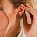 boucles d'oreilles soleil en acier inoxydable pour femme 