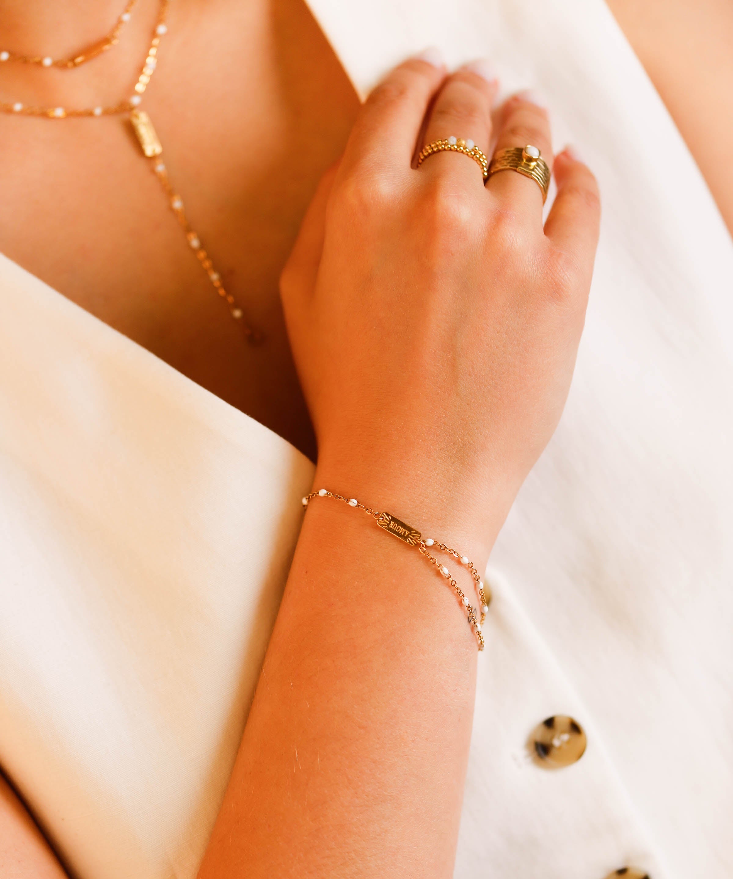 bracelet en acier inoxydable et résine pour femme 