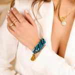bracelet en acier inoxydable avec maillon pour femme 
