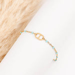 bracelet maille en acier inoxydable et résine pour femme 