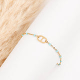 bracelet maille en acier inoxydable et résine pour femme 