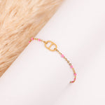 bracelet maille en acier inoxydable et résine pour femme 