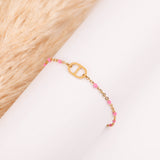 bracelet maille en acier inoxydable et résine pour femme 
