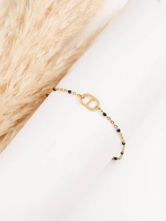 bracelet maille en acier inoxydable et résine pour femme 