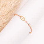 bracelet maille en acier inoxydable et résine pour femme 