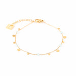 bracelet en acier inoxydable et amazonite avec palets pour femme 