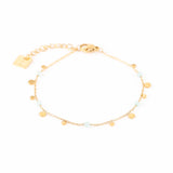 bracelet en acier inoxydable et amazonite avec palets pour femme 