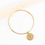 bracelet jonc en acier inoxydable avec breloque pour femme