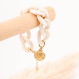 bracelet en acier inoxydable avec maillon pour femme 