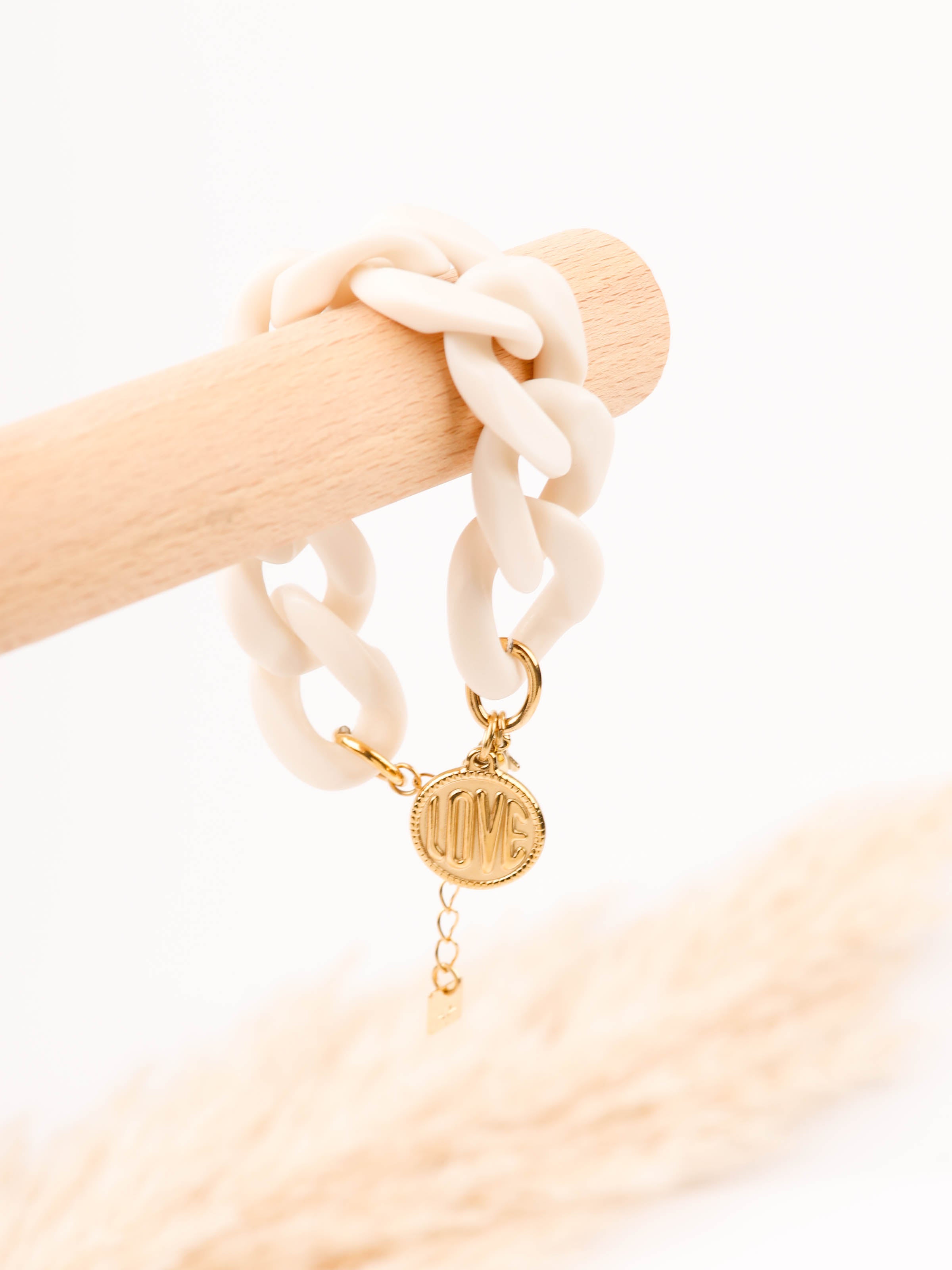 bracelet en acier inoxydable avec maillon pour femme 
