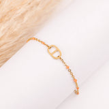 bracelet maille en acier inoxydable et résine pour femme 