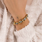 bracelet en acier inoxydable et cordon pour femme 