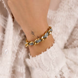 bracelet en acier inoxydable et cordon pour femme 