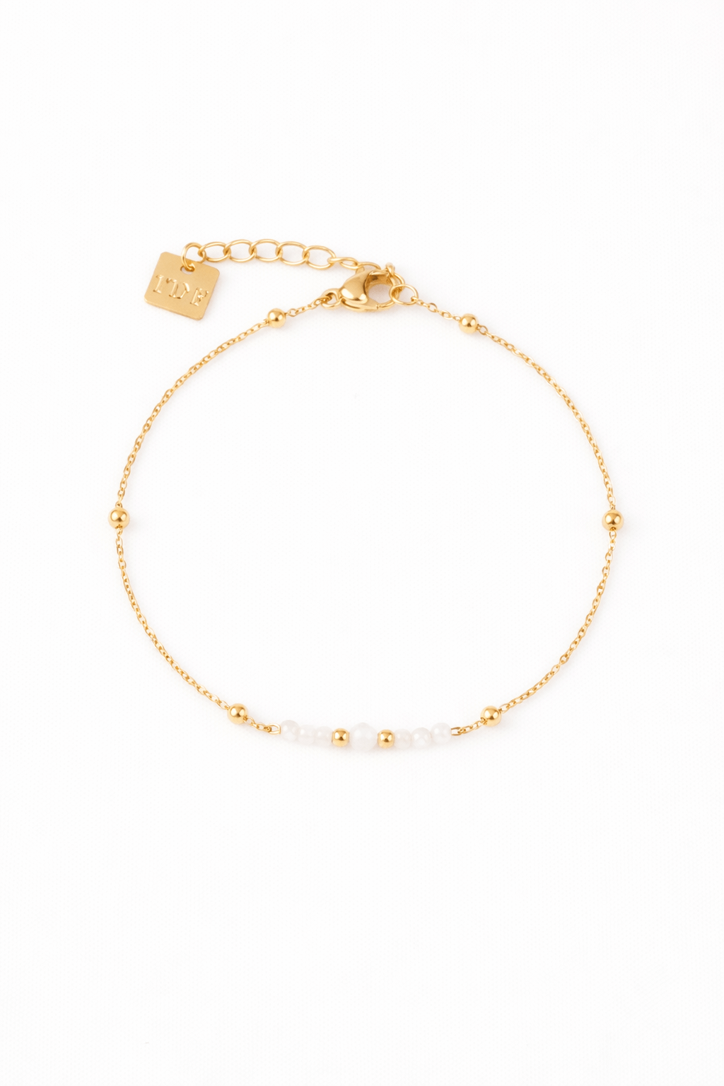 bracelet en acier inoxydable et pierre de lune pour femme 