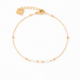 bracelet en acier inoxydable et pierre de lune pour femme 