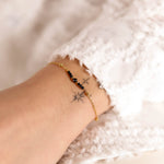 bracelet en acier inoxydable et onyx pour femme 