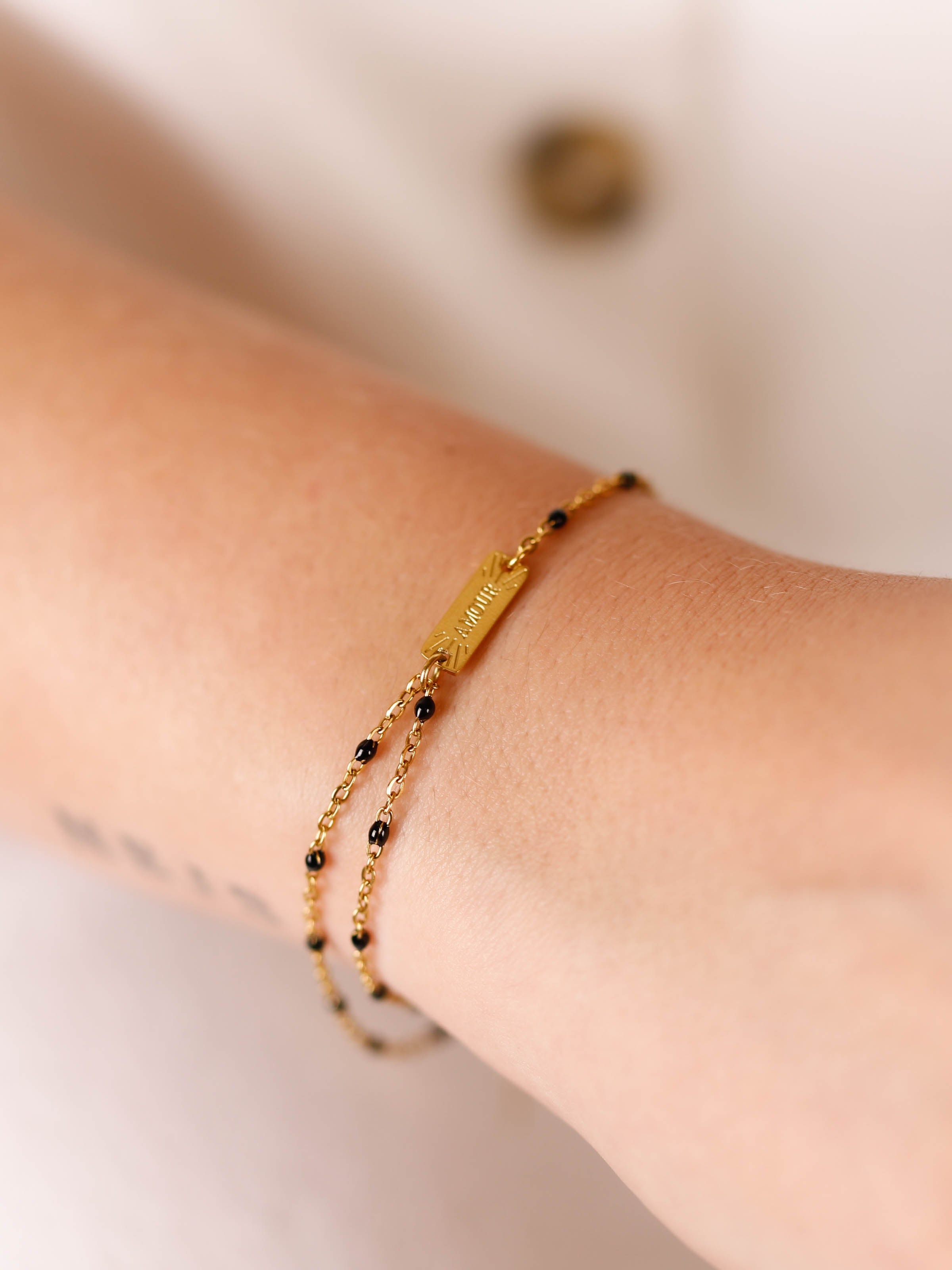 bracelet en acier inoxydable et résine pour femme 