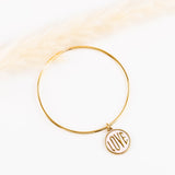 bracelet jonc en acier inoxydable avec breloque pour femme 