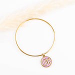 bracelet jonc en acier inoxydable avec breloque pour femme