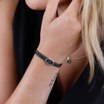 bracelet cordon et maille en argent 925 pour femme 