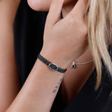 bracelet cordon et maille en argent 925 pour femme 