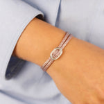 bracelet cordon et maille en argent 925 pour femme 