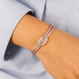 bracelet cordon et maille en argent 925 pour femme 