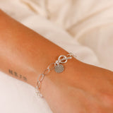 Bracelet - Chaine - Maille - Fermoir en T - Disque - Argent - DANAÉ