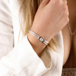bracelet cordon et maille en argent 925 pour femme 