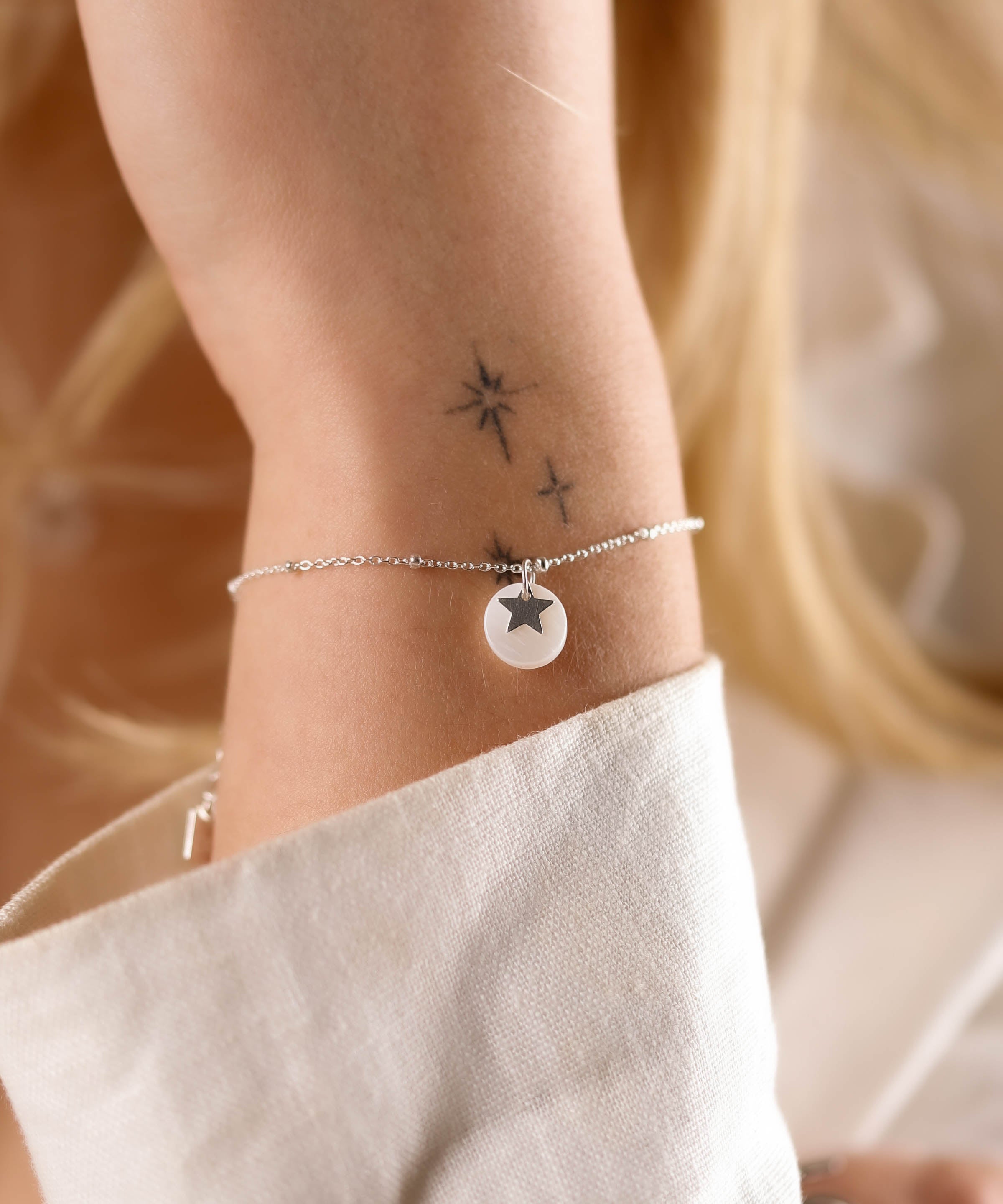 bracelet en argent 925 et nacre pour femme