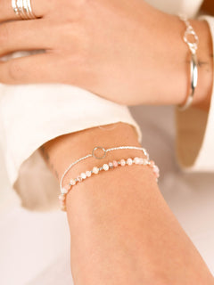 bracelet perle argent 925 et pierre naturelle pour femme 