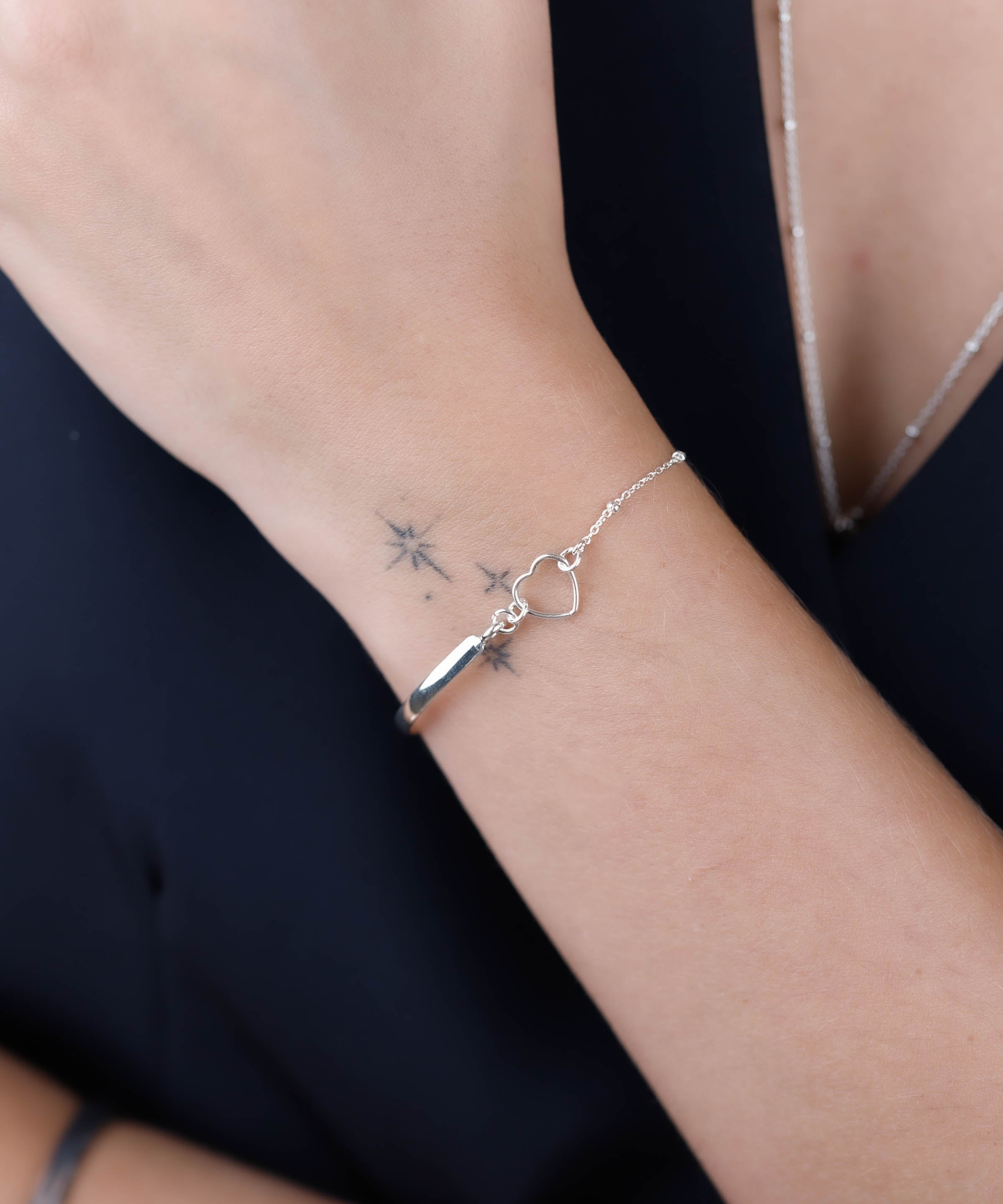 bracelet demi jonc en argent 925 pour femme 