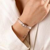 bracelet cordon et maille en argent 925 pour femme 