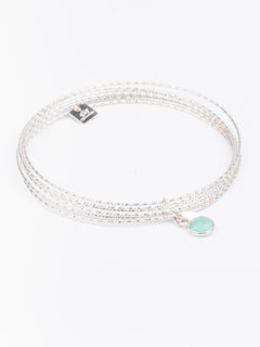 bracelet jonc en argent 925 et amazonite pour femme 
