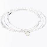 bracelet jonc en argent 925 et pierre de lune pour femme 