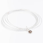 bracelet jonc en argent 925 et quartz fumé pour femme 