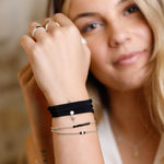 bracelet en cordon et zirconium pour femme 
